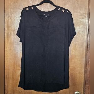 Black top with peek-a-boo shoulder